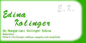 edina kolinger business card